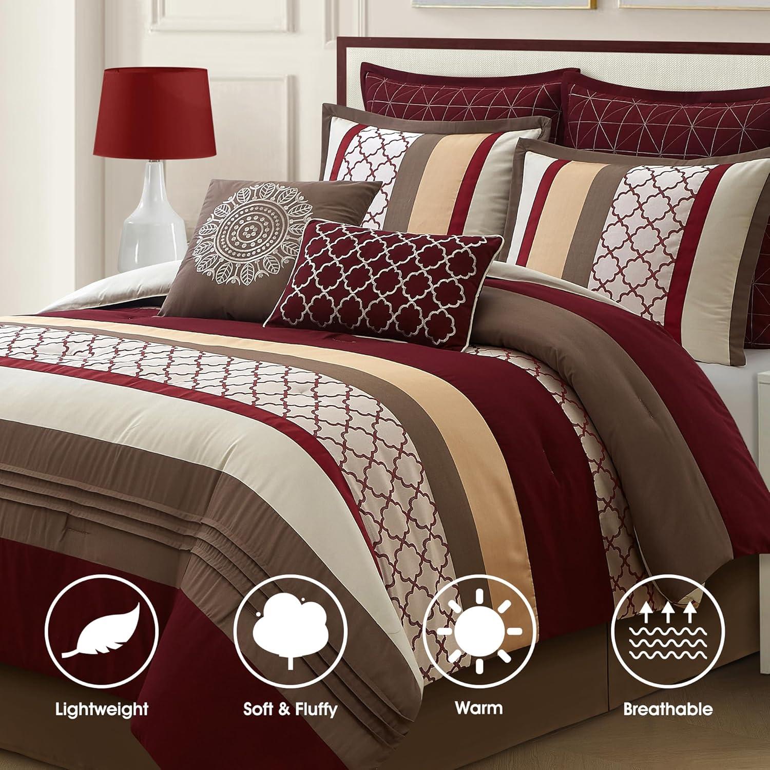 Nanshing America, Inc Avalon Microfiber Modern & Contemporary 8 Piece Comforter Set