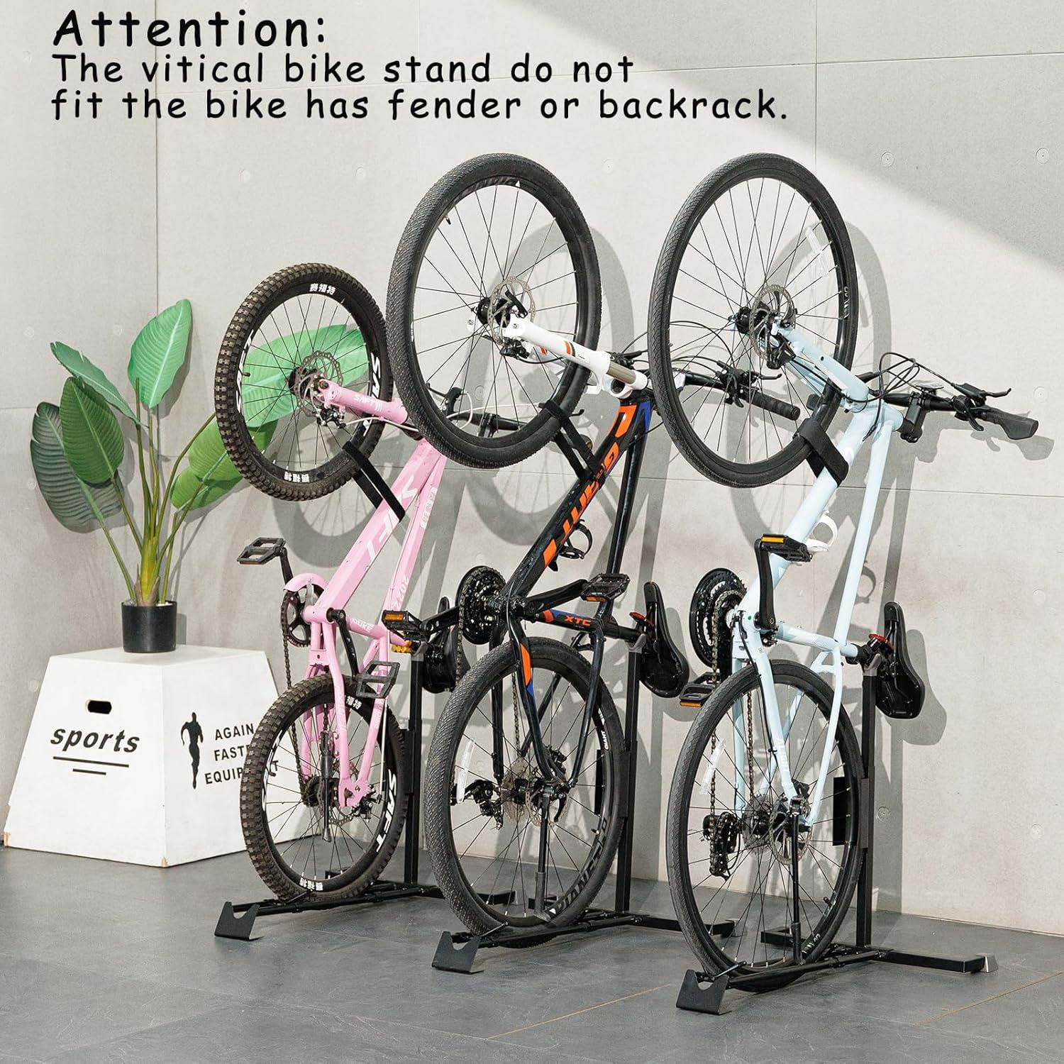 YueTong Heavy Duty Bike Stand - Vertical & Horizontal Storage, Upright Bicycle Stand for Indoor & Garage, Suits MTB, Road & E-bike (2 Pack)