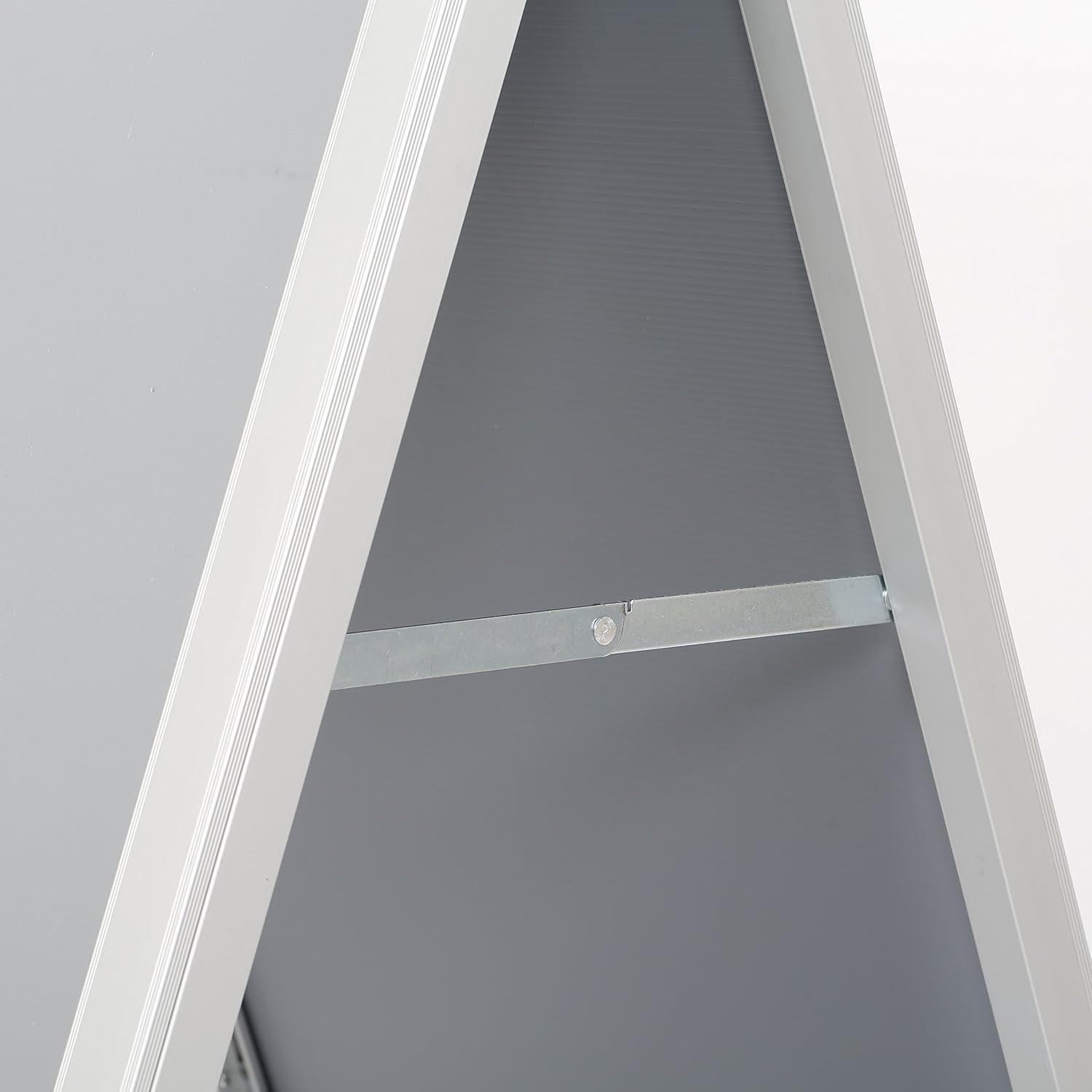 Slide-in A Frame Display Advertising Menu Board, 30x40 Inch Poster Size, Sidewalk Sign, Silver