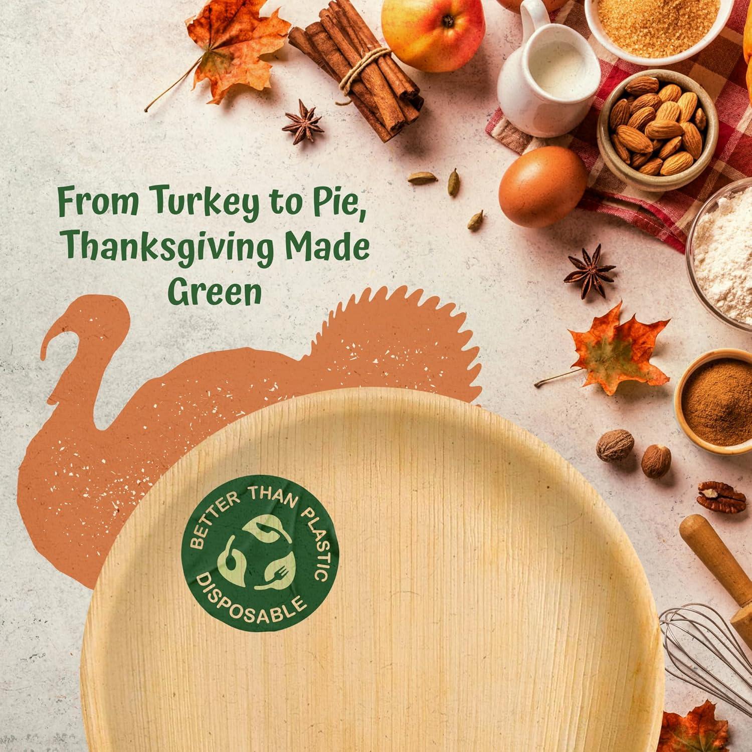 Chic Leaf Disposable Palm Leaf Trays, 17" x 12", 10 Pack, Compostable, Eco-Friendly Platters Charcuterie Board