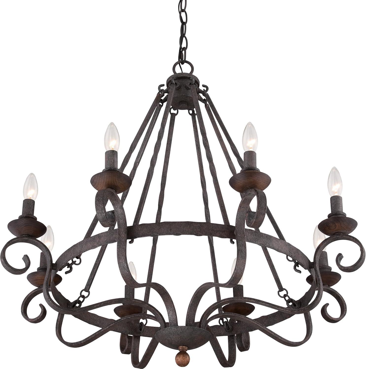 Quoizel Lighting Noble 8 - Light Chandelier in  Rustic Black