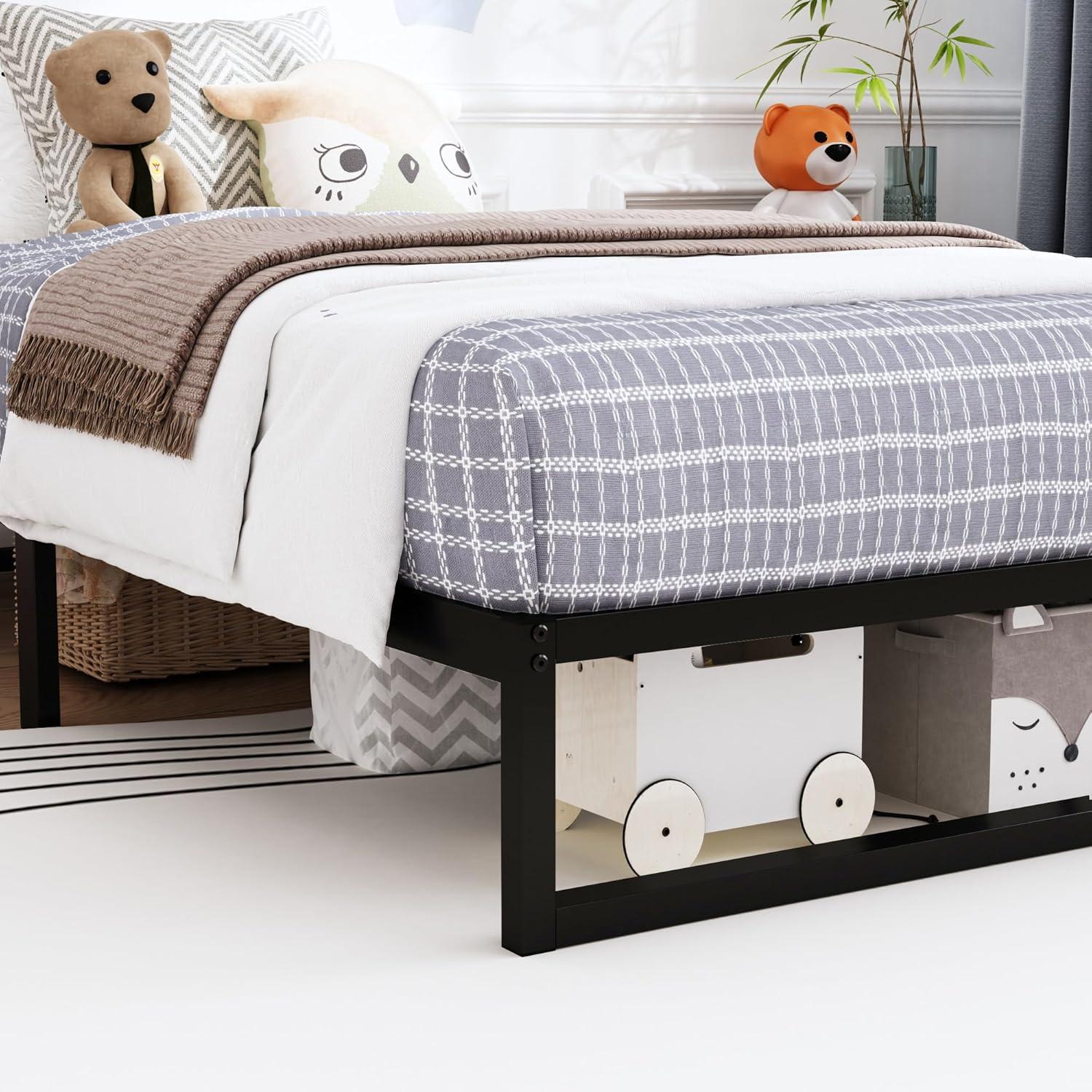 Whizmax 14 Inch King Bed Frame No Box Spring NeededHeavy Duty Metal Platform Bed Frame with Sturdy Steel Slats, Noise Free, Easy Assembly, Black