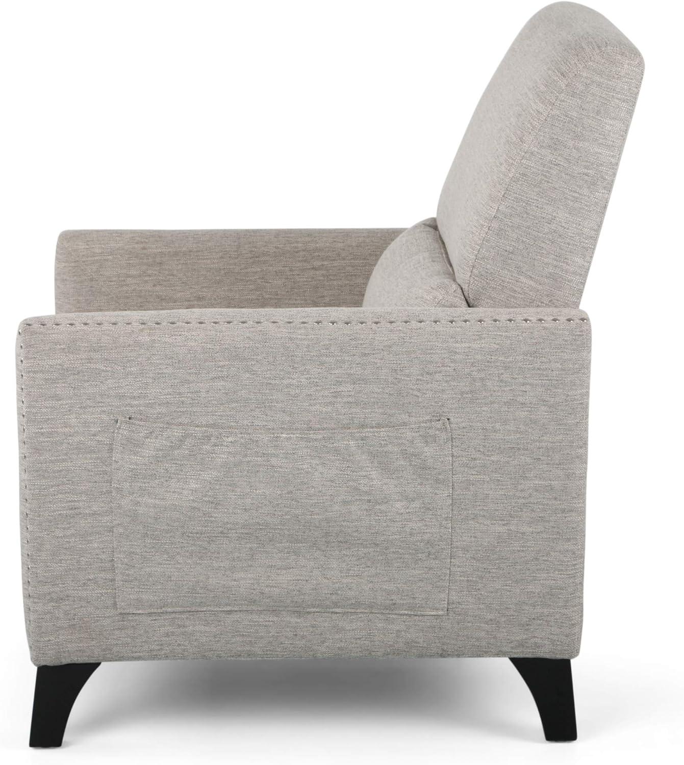 Alscot Contemporary Push Back Recliner Light Gray - Christopher Knight Home: Nailhead Trim, Polyester Upholstery
