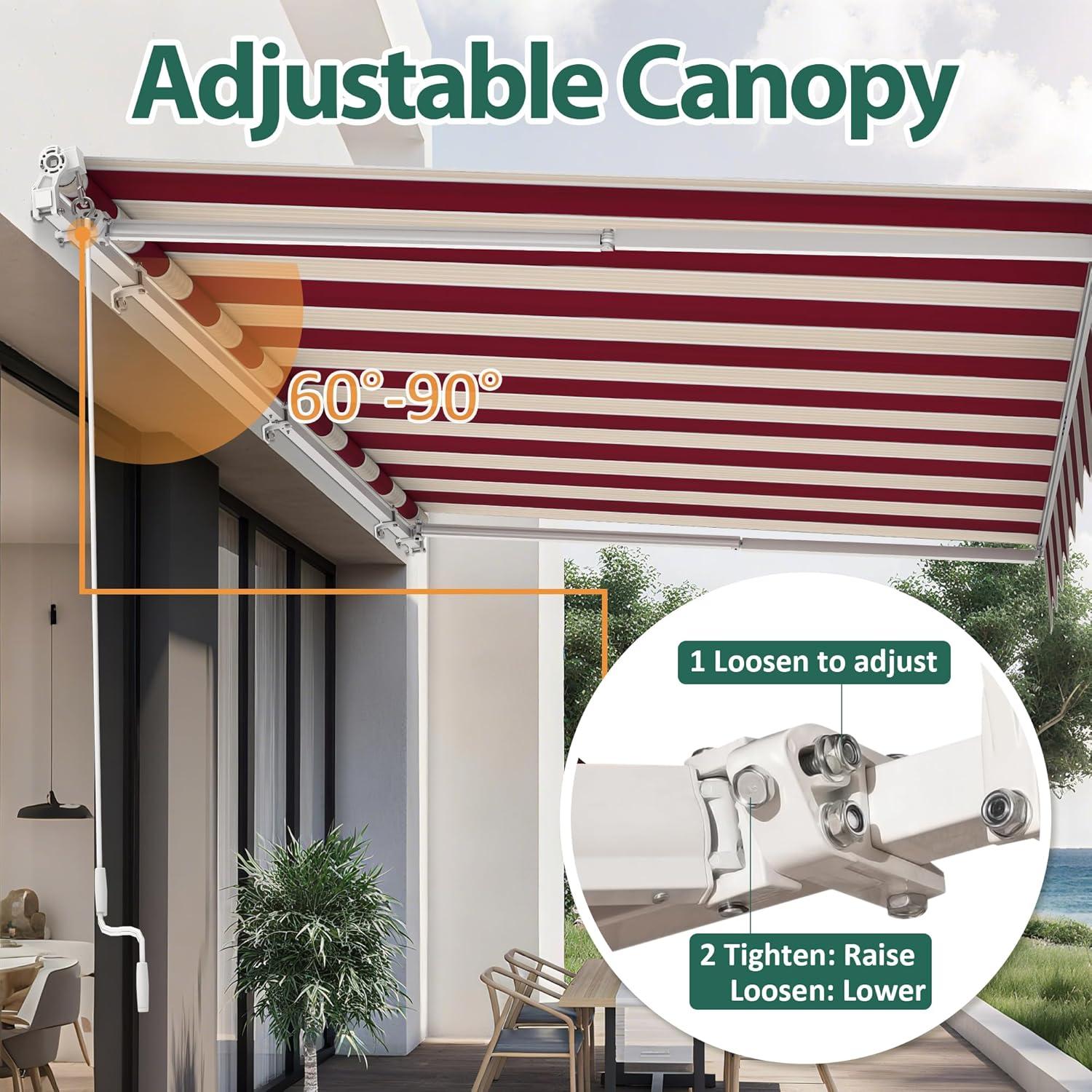 Newacme LLC Freeport Park Alvin 10 ft. W x 8 ft. D Retractable Patio Awning