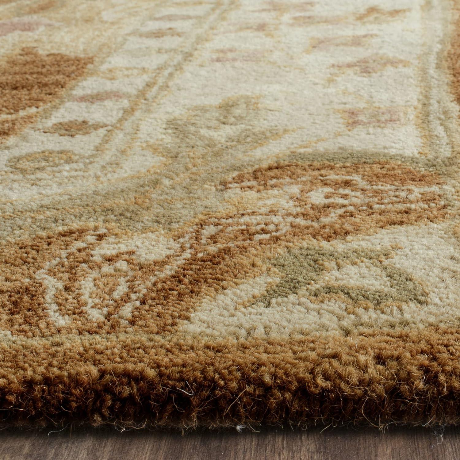 SAFAVIEH Antiquity Derbhile Traditional Bordered Wool Area Rug, Brown/Beige, 2' x 3'