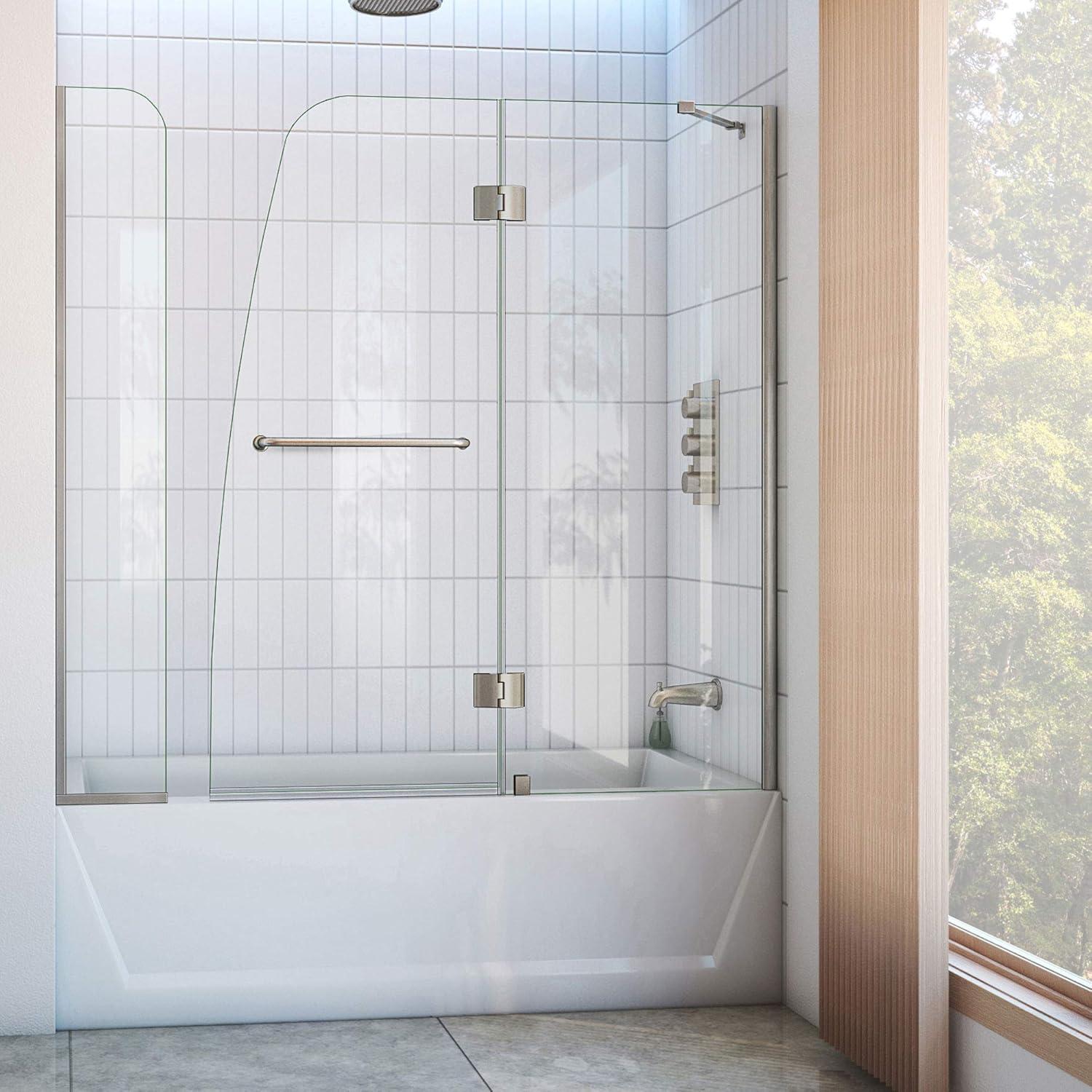 Aqua 56" W x 58" H Hinged Semi-Frameless Tub Door