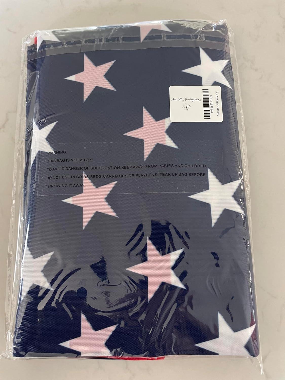 Heavy Duty 3x5 FT American Flag with Embroidered Stars