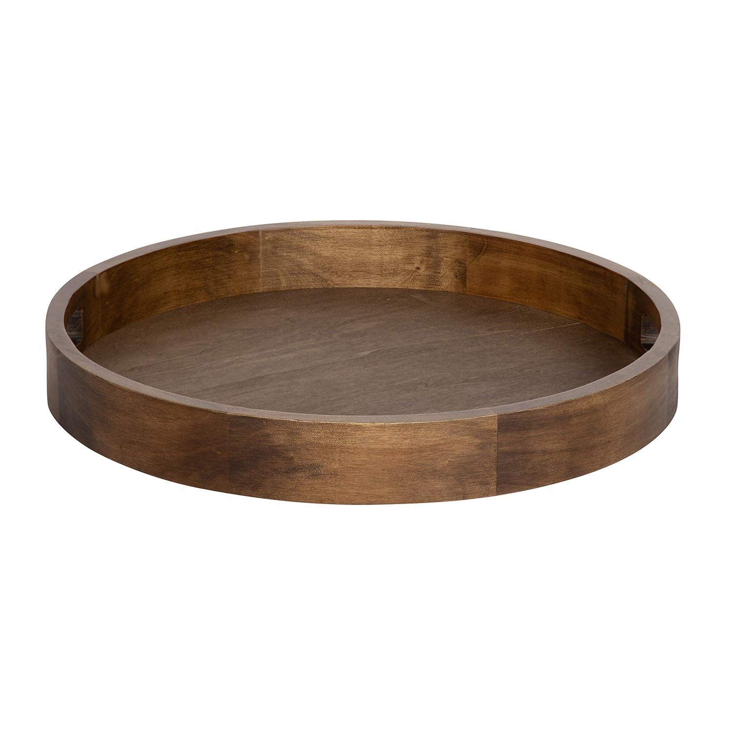 Kate and Laurel Hutton Tray, 18" Diameter, Rustic Brown