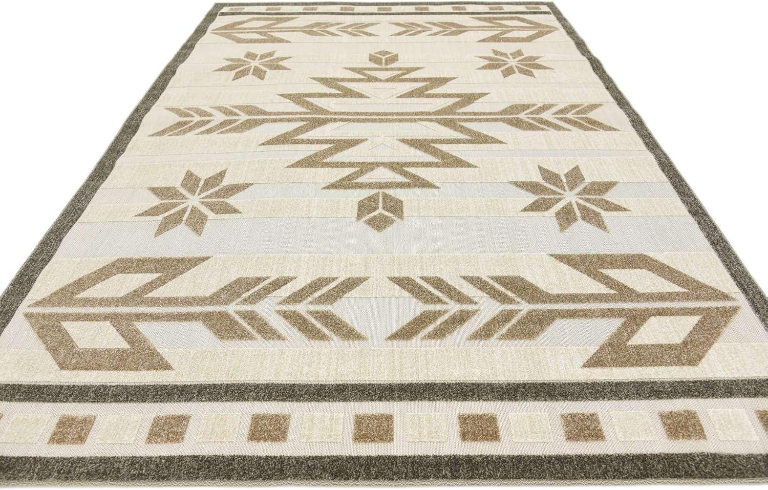 Unique Loom 7' 0 x 10' 0 Beige Outdoor Modern Albuquerque Area Rug