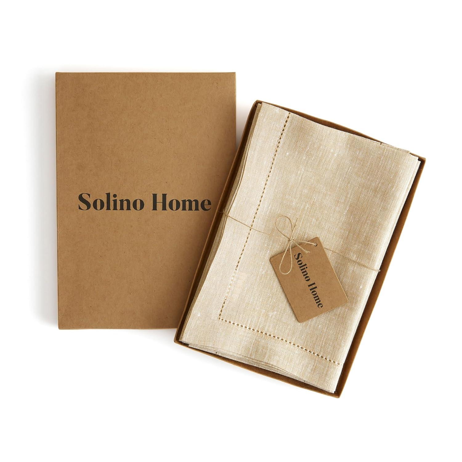 Solino Home 100% Pure Linen Dinner Napkins - Athena (Set of 4)