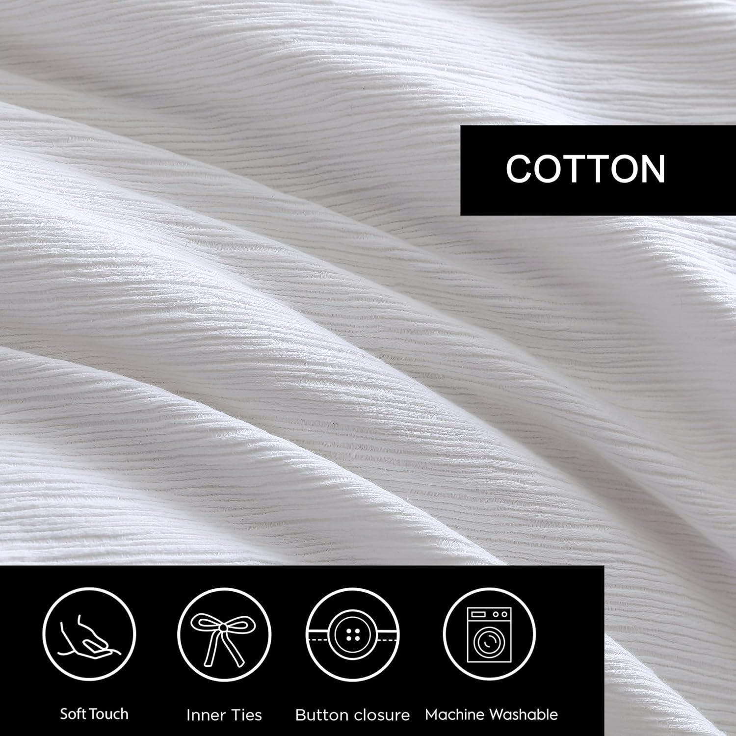 Vera Wang Vera Wang Solid Textured Pleats White Duvet Cover Set
