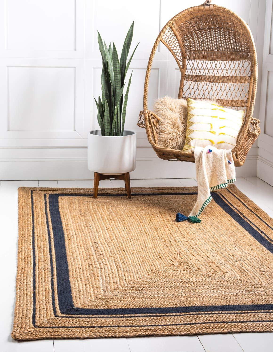 Unique Loom 8' 0 x 10' 0 Gujarat Braided Jute Rectangle Area Rug
