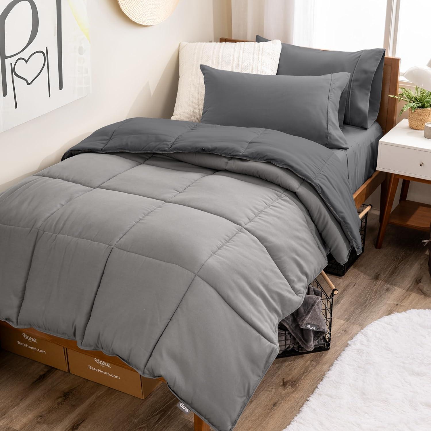 Bare Home 1800 Premium Microfiber Reversible Bed-In-A-Bag