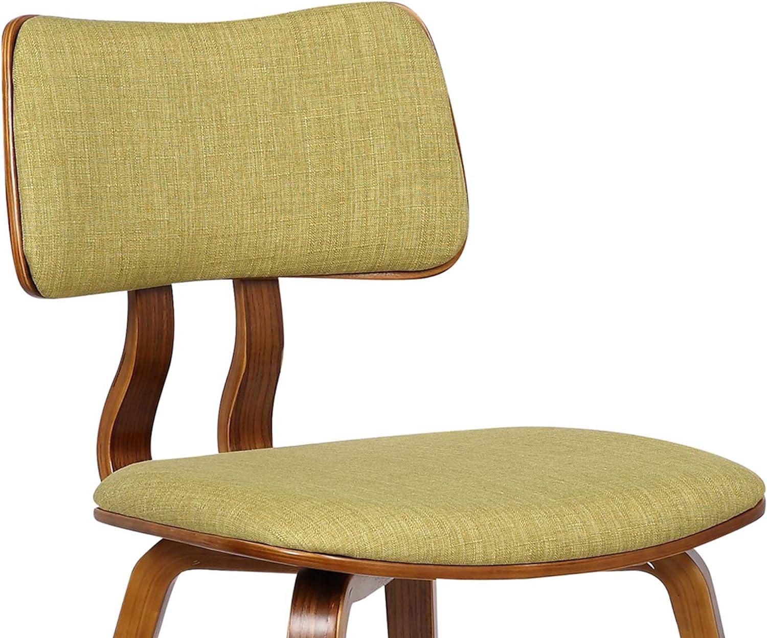 Jaguar Mid-Century Dining Chair in Walnut Wood and Green Fabric