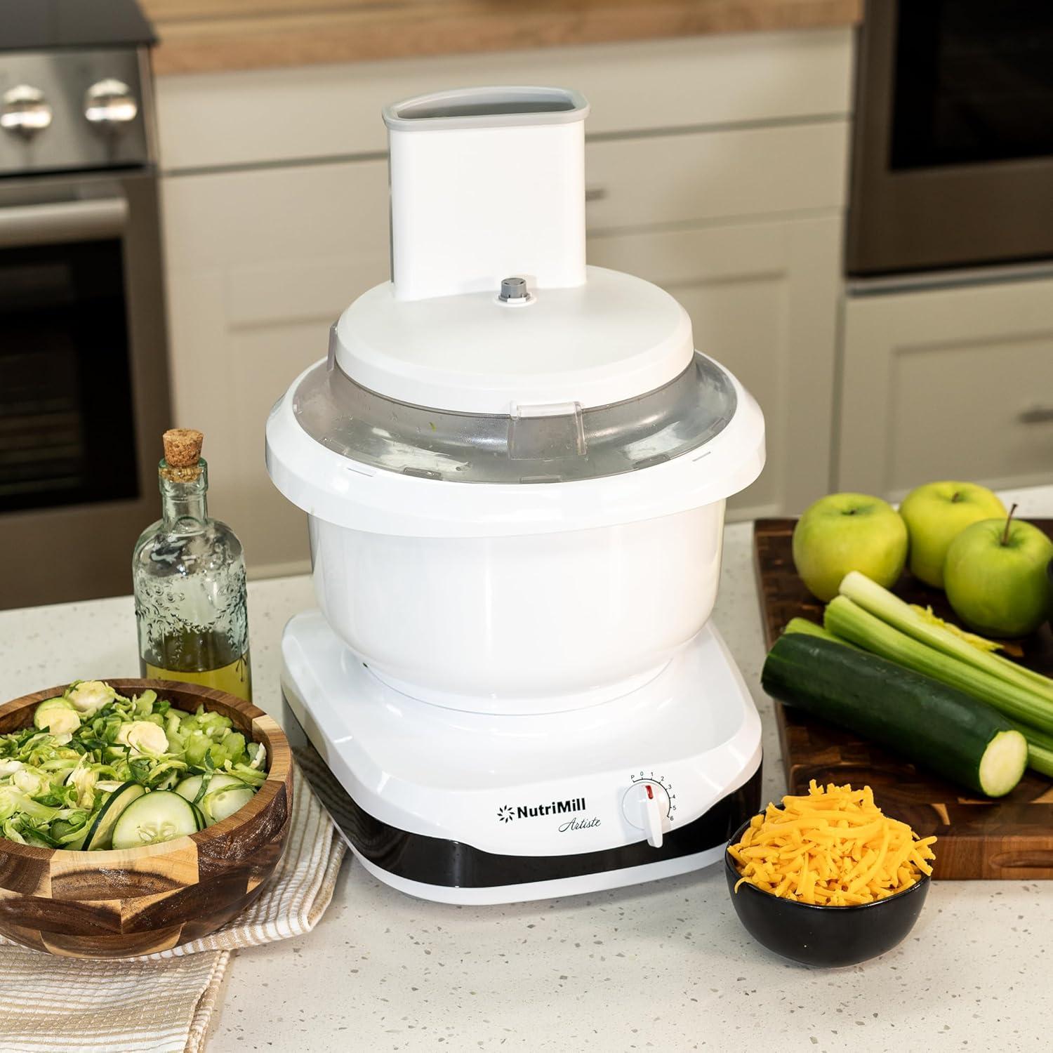 Large White and Stainless Steel Slicer Shredder Attachment