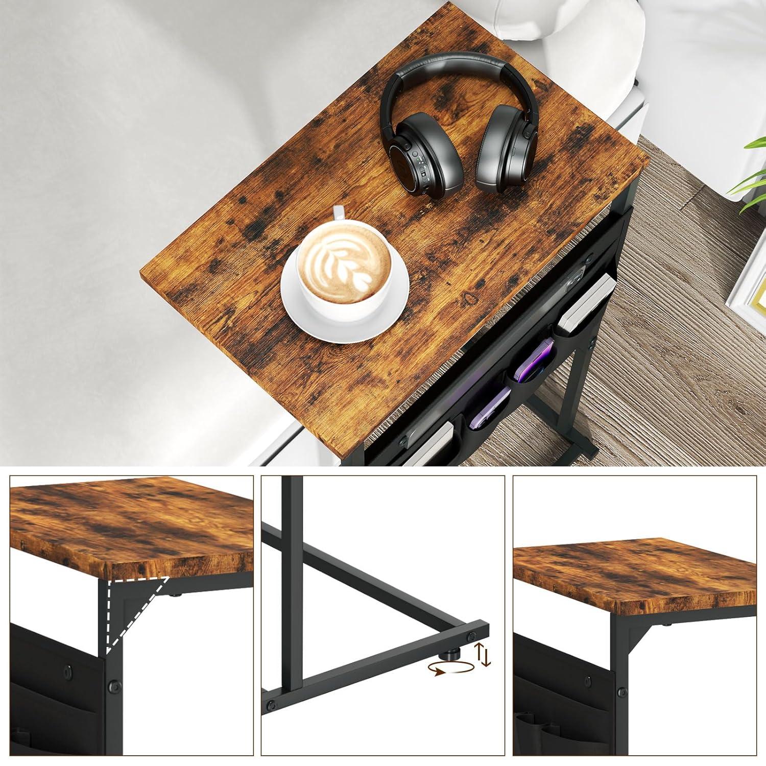 Vantic Rustic Wood Composite Console Table, Brown