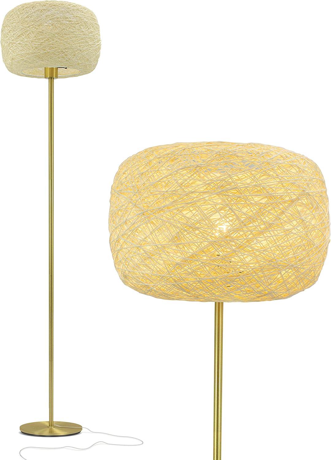 Rowan 66 in. Mid-Century Modern LED Energy Efficient Floor Lamp with Drum Shade