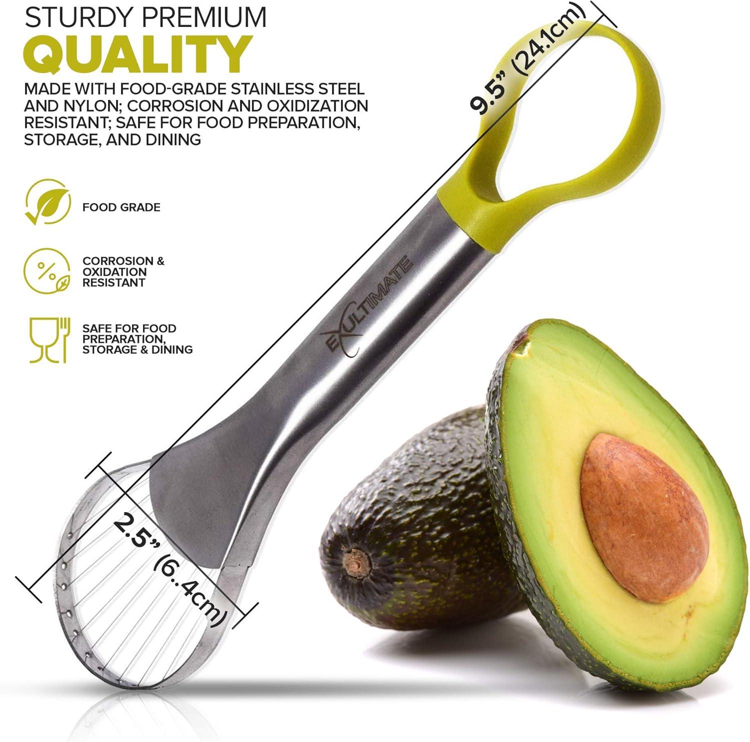 Avocado Slicer and Pitter Kitchen Gadgets Guacamole fun Tools Knife Cutter Peeler Smasher Cuber by Exultimate