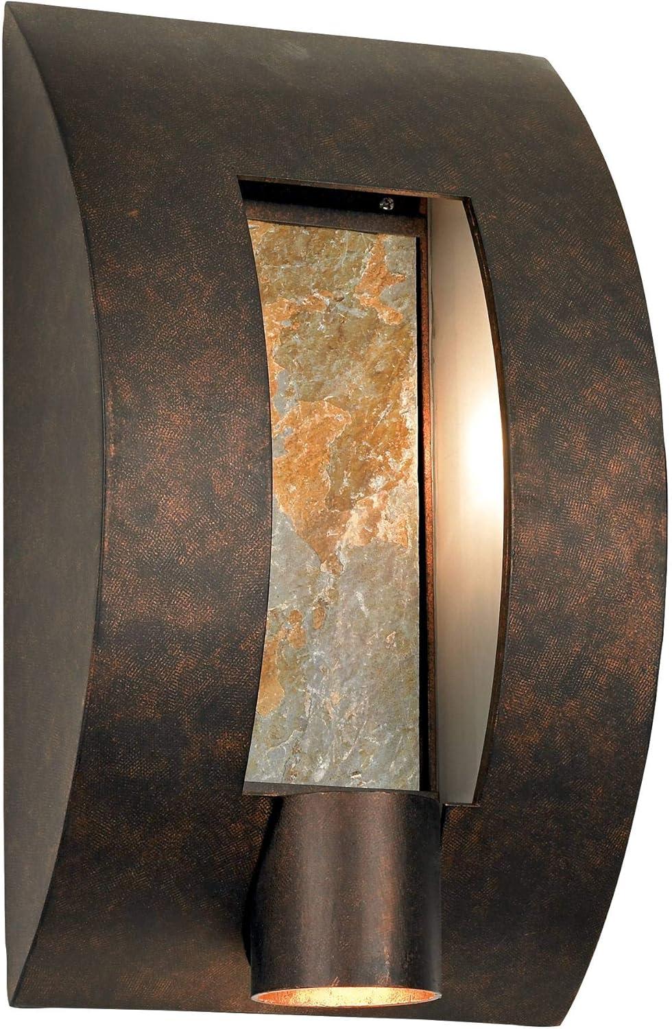 Franklin Iron Works Framed Slate 16" High Modern Outdoor Wall Light Fixture Mount Porch House Exterior 3-Light Weatherproof Bronze Finish Metal