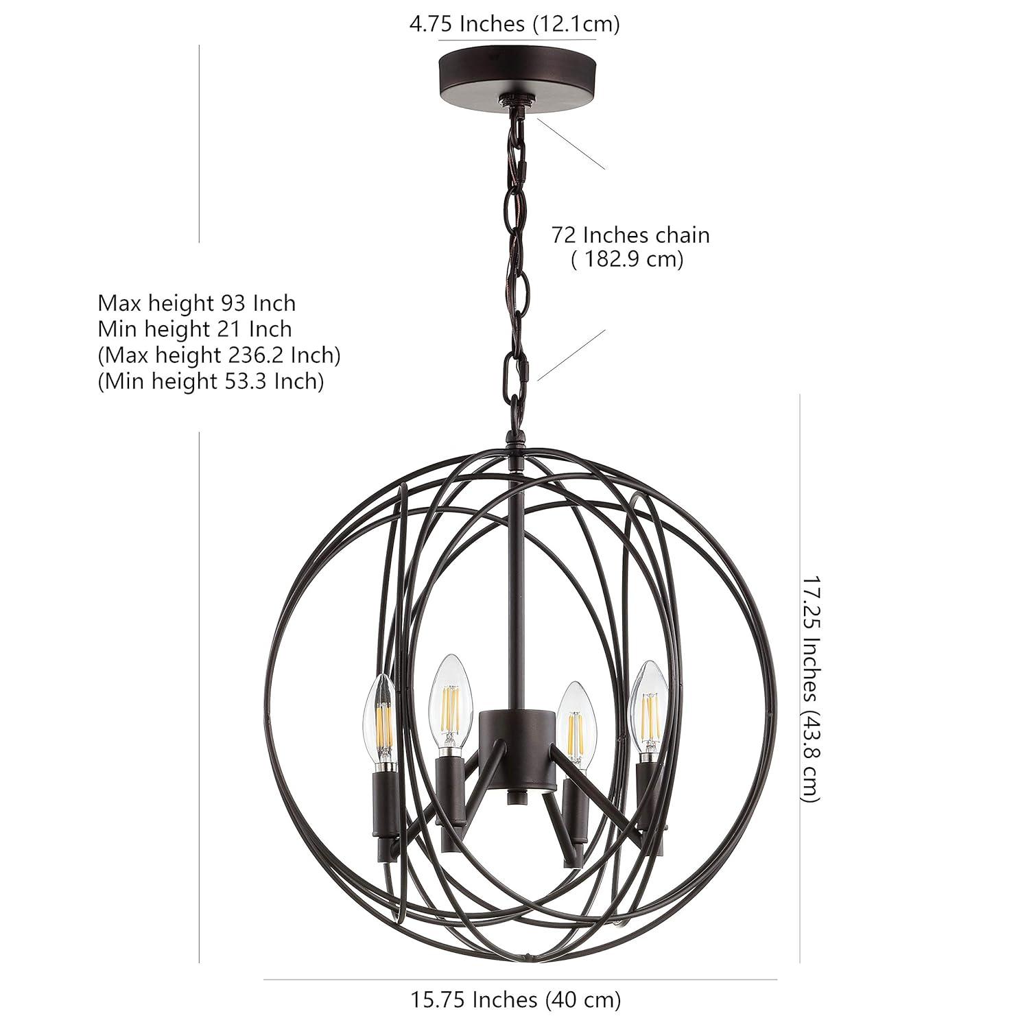 Cason 4 Light 15.75" Pendant - PND4055 - Brass - Safavieh