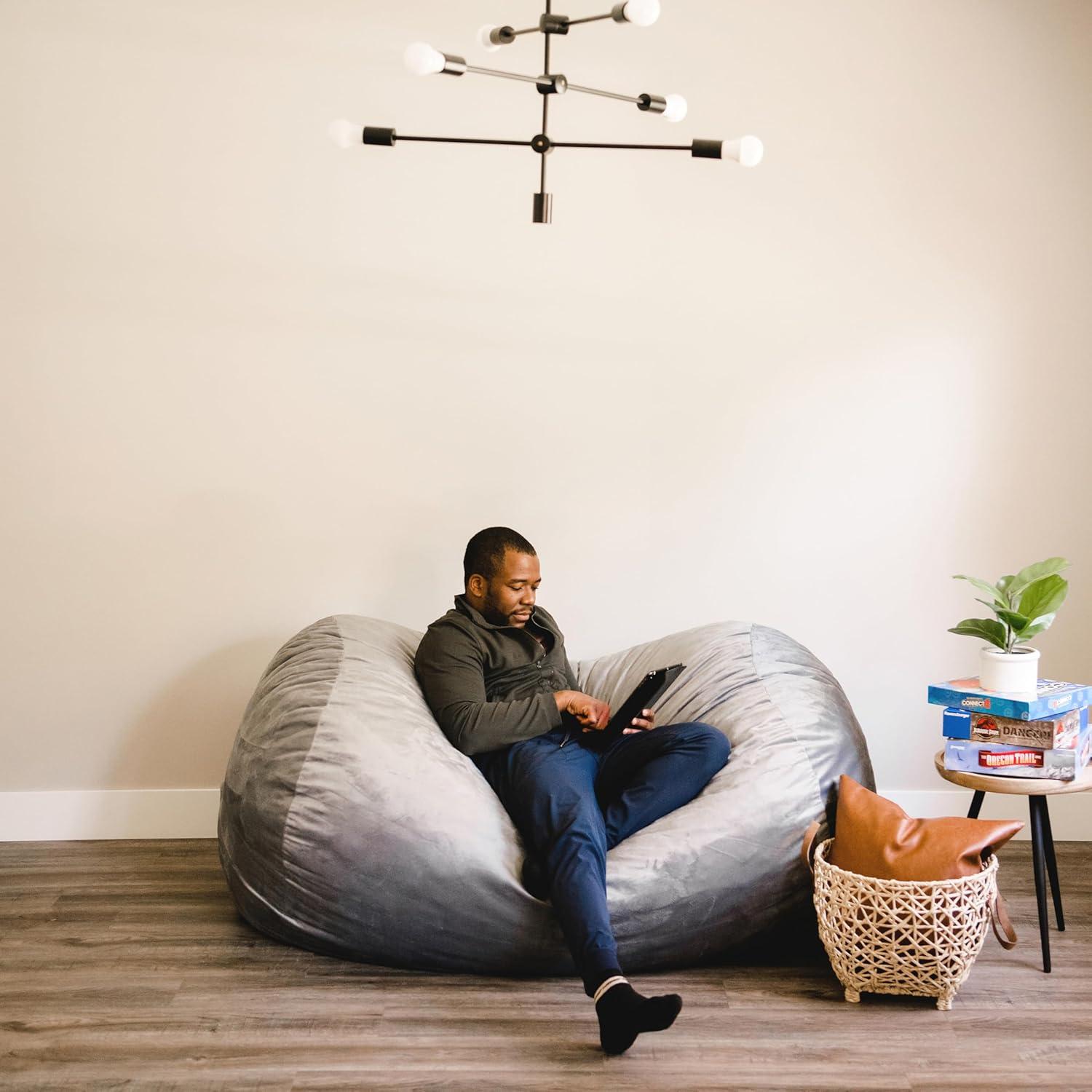 Big Joe Extra Large Memory Foam Bean Bag Sofa with Soft Removable Cover