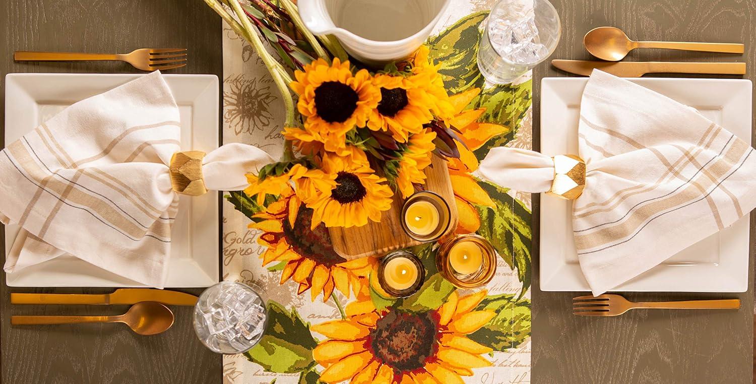 Colorful Cotton Sunflower Print Table Runner 14x72