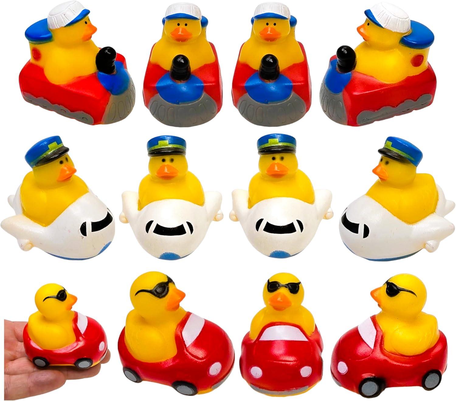 Transportation-Themed Rubber Duckies Set for Bath and Play