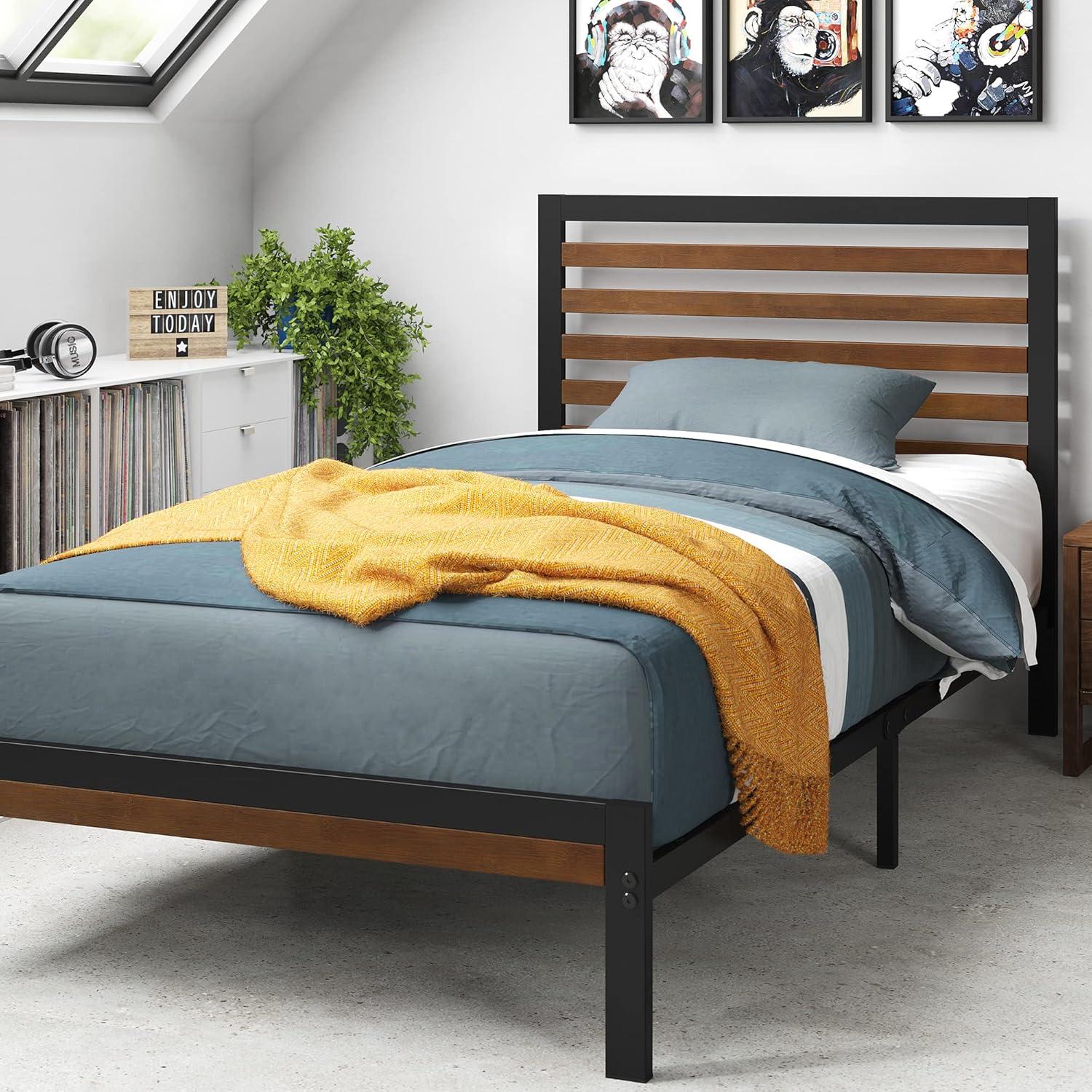 Zinus 35" Kai Bamboo and Metal Platform Bed Frame, Twin