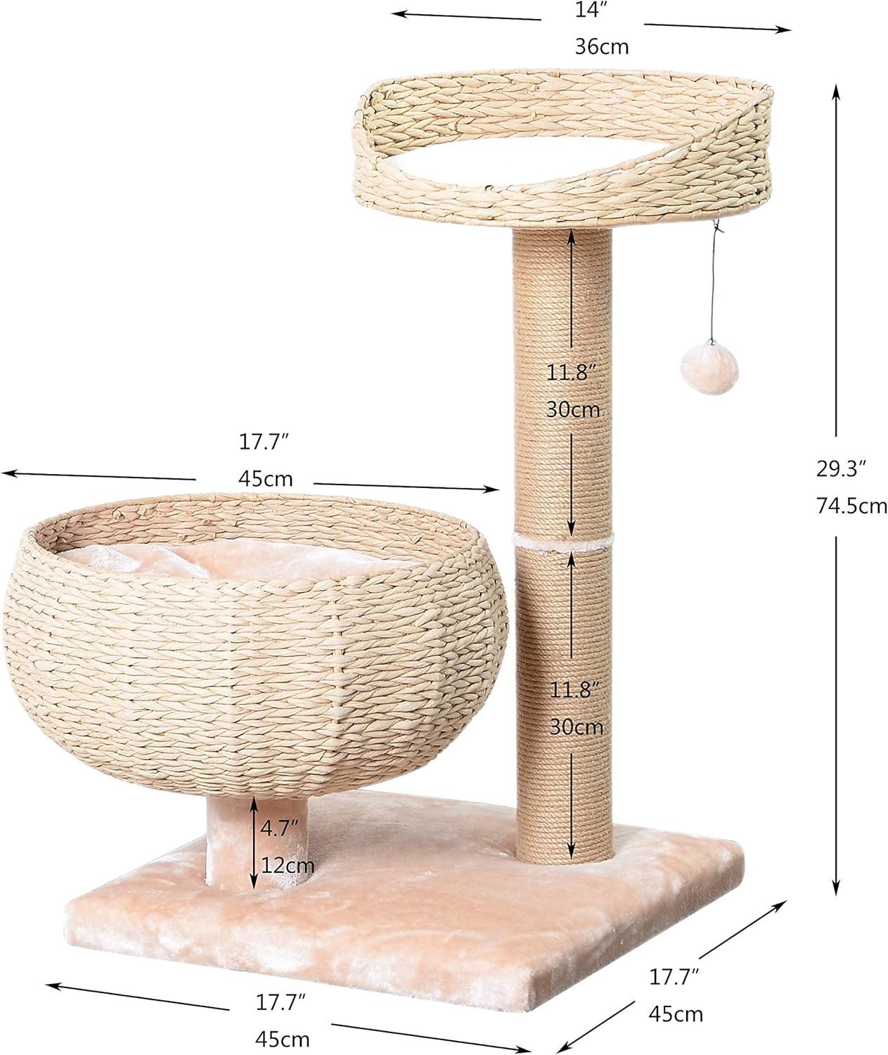 PetPals PetPals Handwoven Cat Tree with Perches Scratching Post