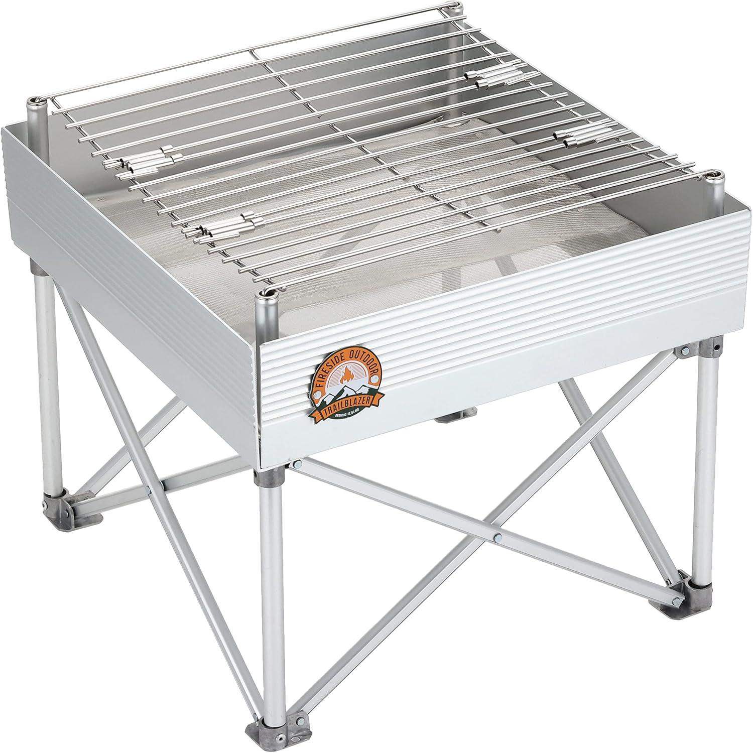 Compact Stainless Steel Portable Fire Pit and Grill