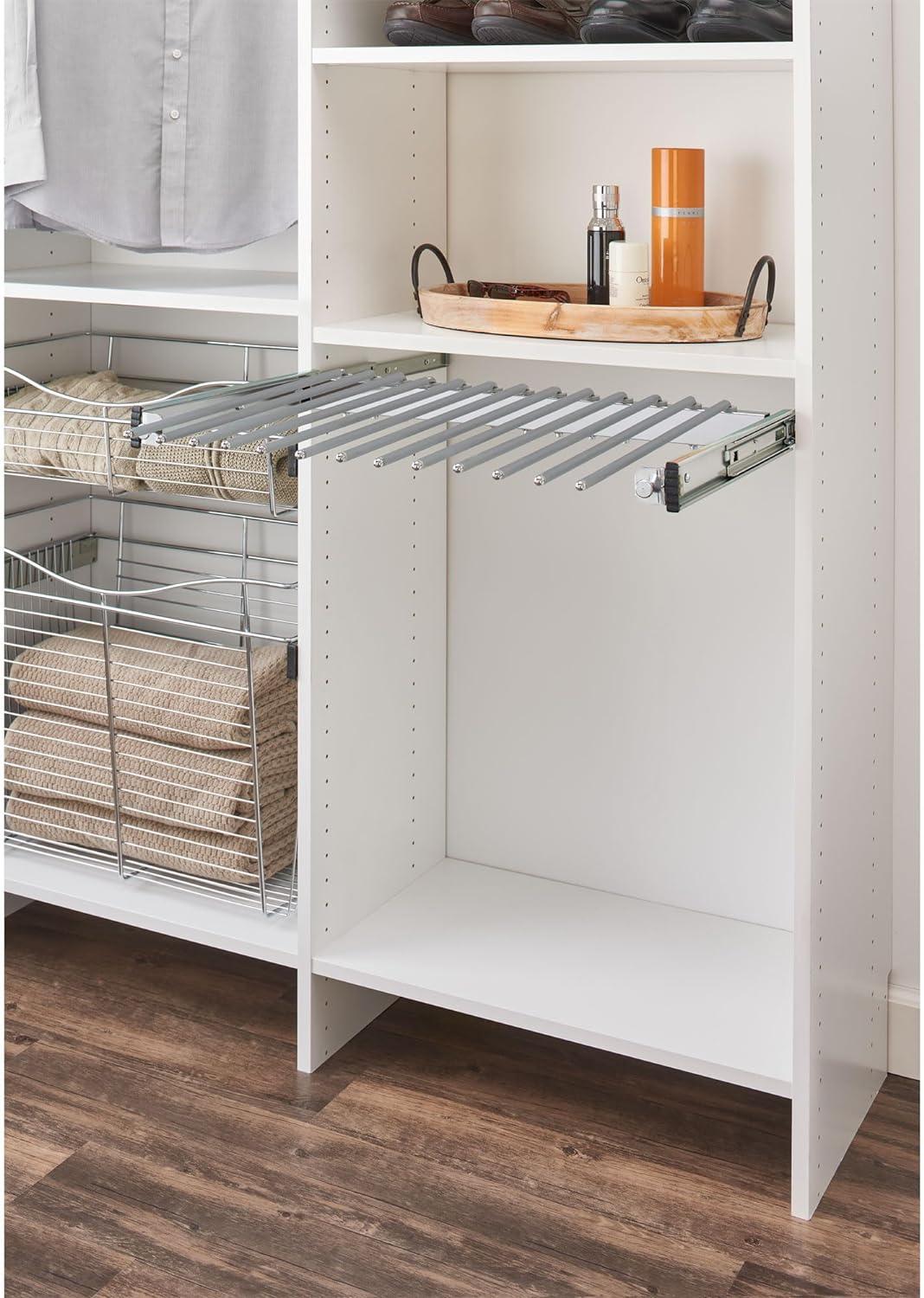 Chrome Portable Wire Closet Pullout Pants Rack