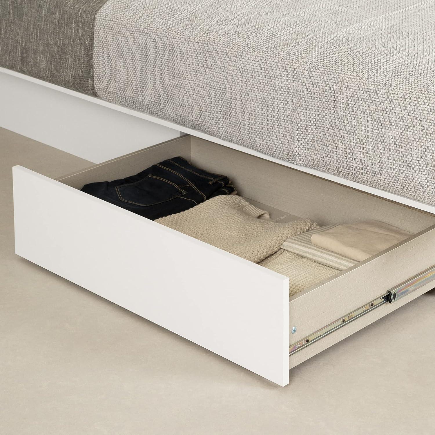 Fusion Full/Queen 2-Drawer Platform Bed Pure White