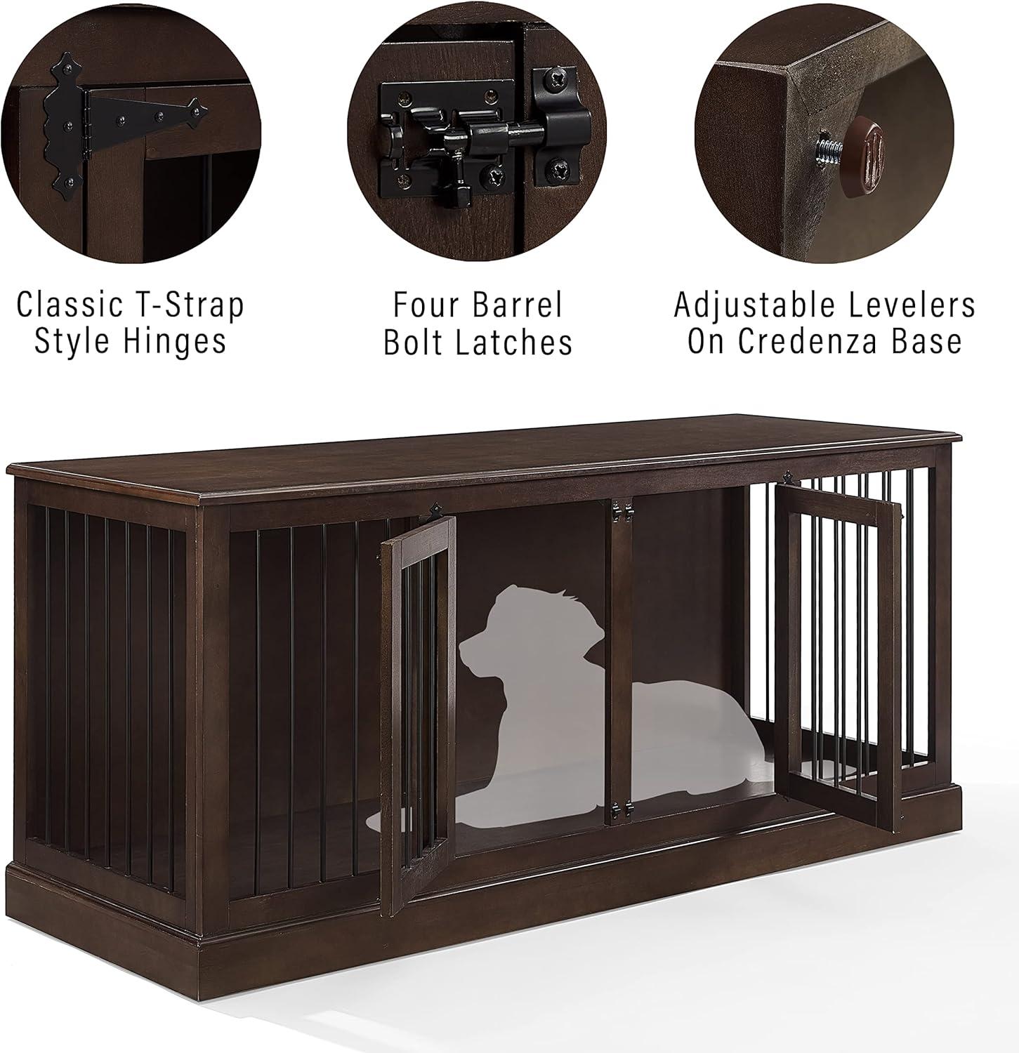 Crosley Furniture Winslow Medium Credenza Dog Crate Kennel for Pets