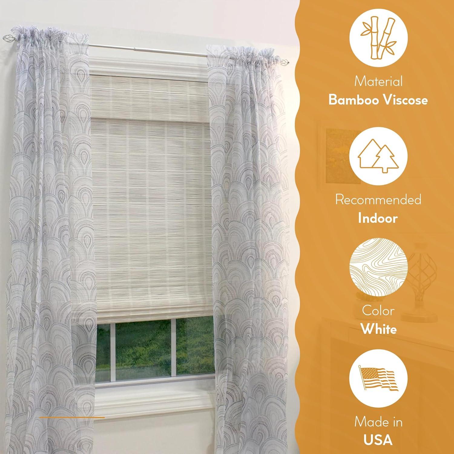 Radiance Bayshore 34-in Cordless White Roman Shade