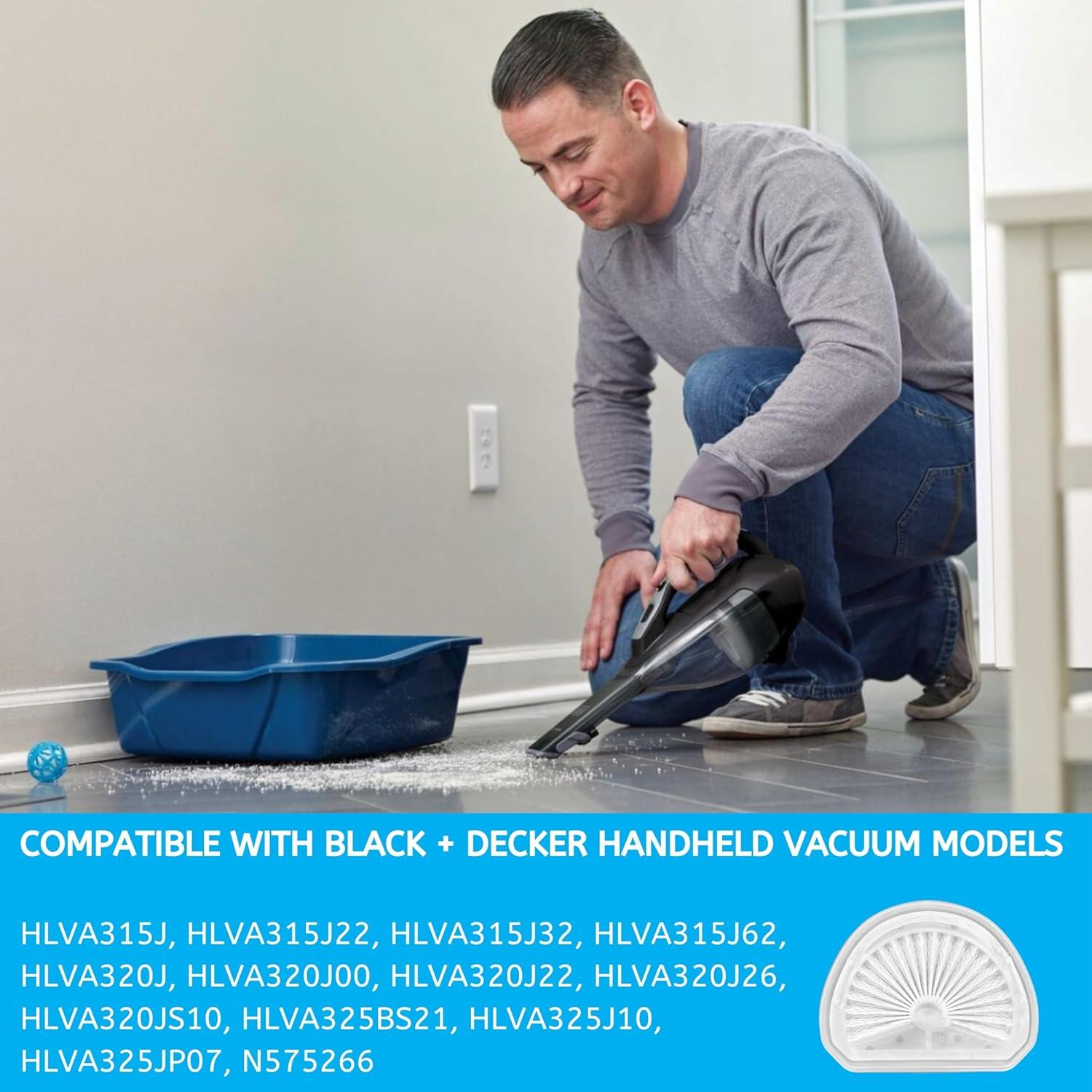 Nispira VLPF10 Filter Replacement Compatible with Black and Decker Dustbuster Hand Vacuum Replace Model # HLVA315J HLVA320J00 N575266 HLVA325JP07 HLVA315J62, 3 pack