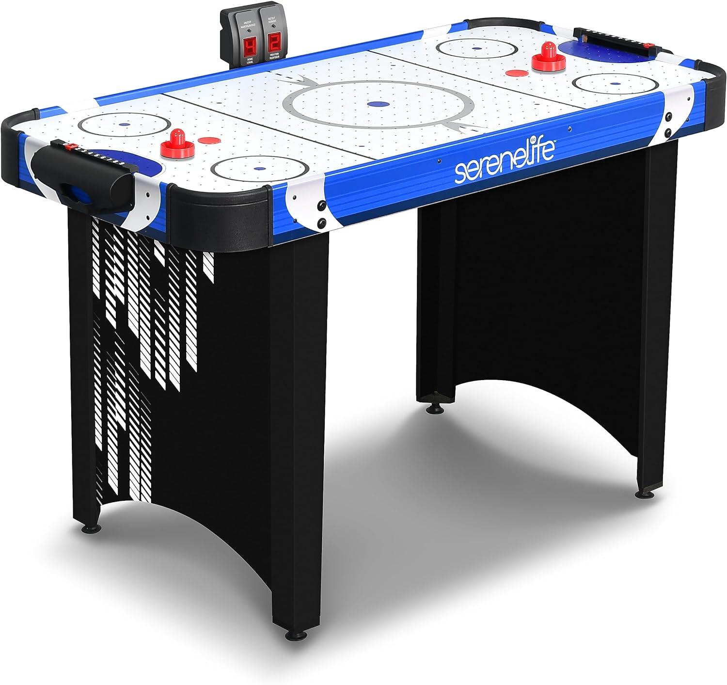 SereneLife 48" Air Hockey Game Table - Blue and Black