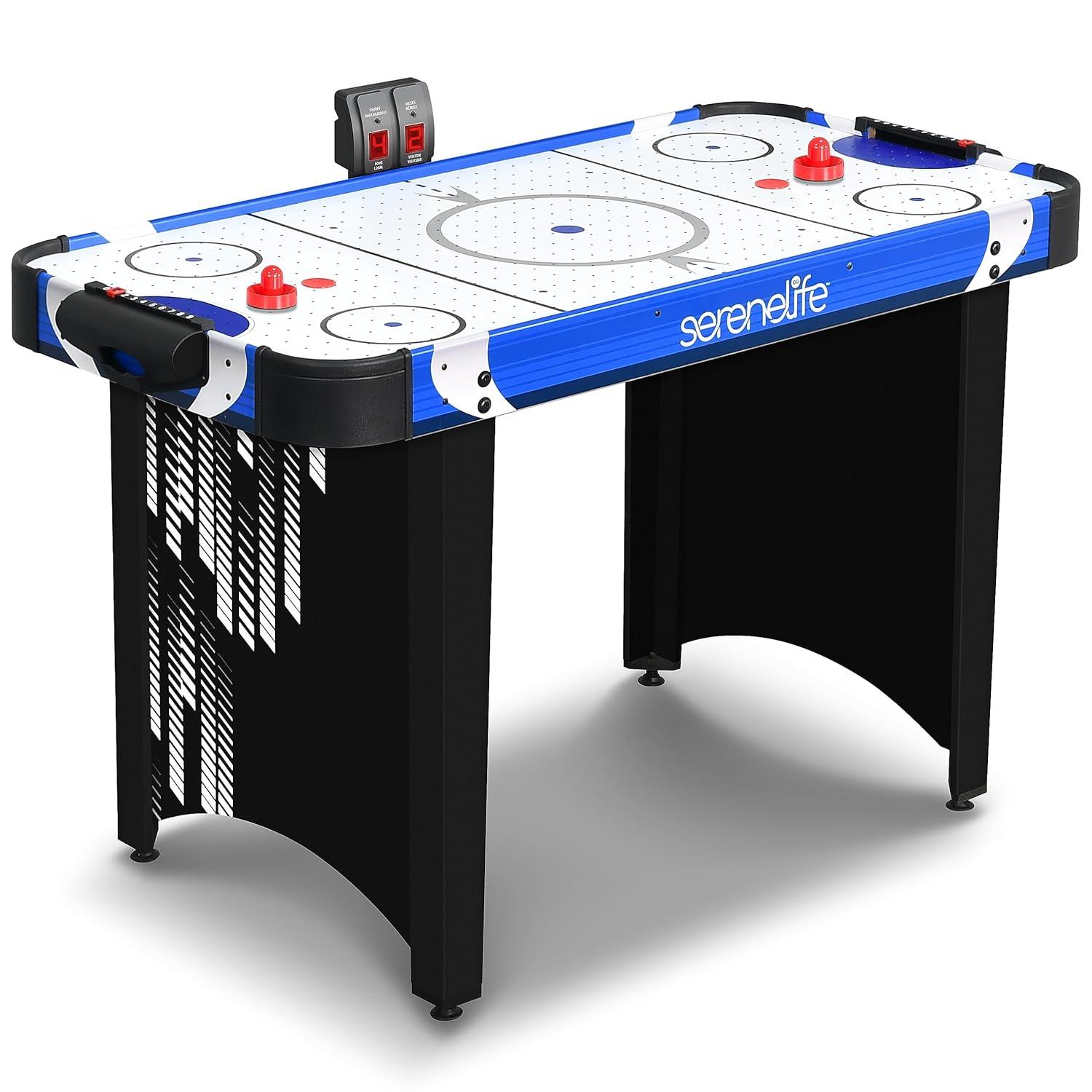SereneLife 48" Air Hockey Game Table - Blue and Black