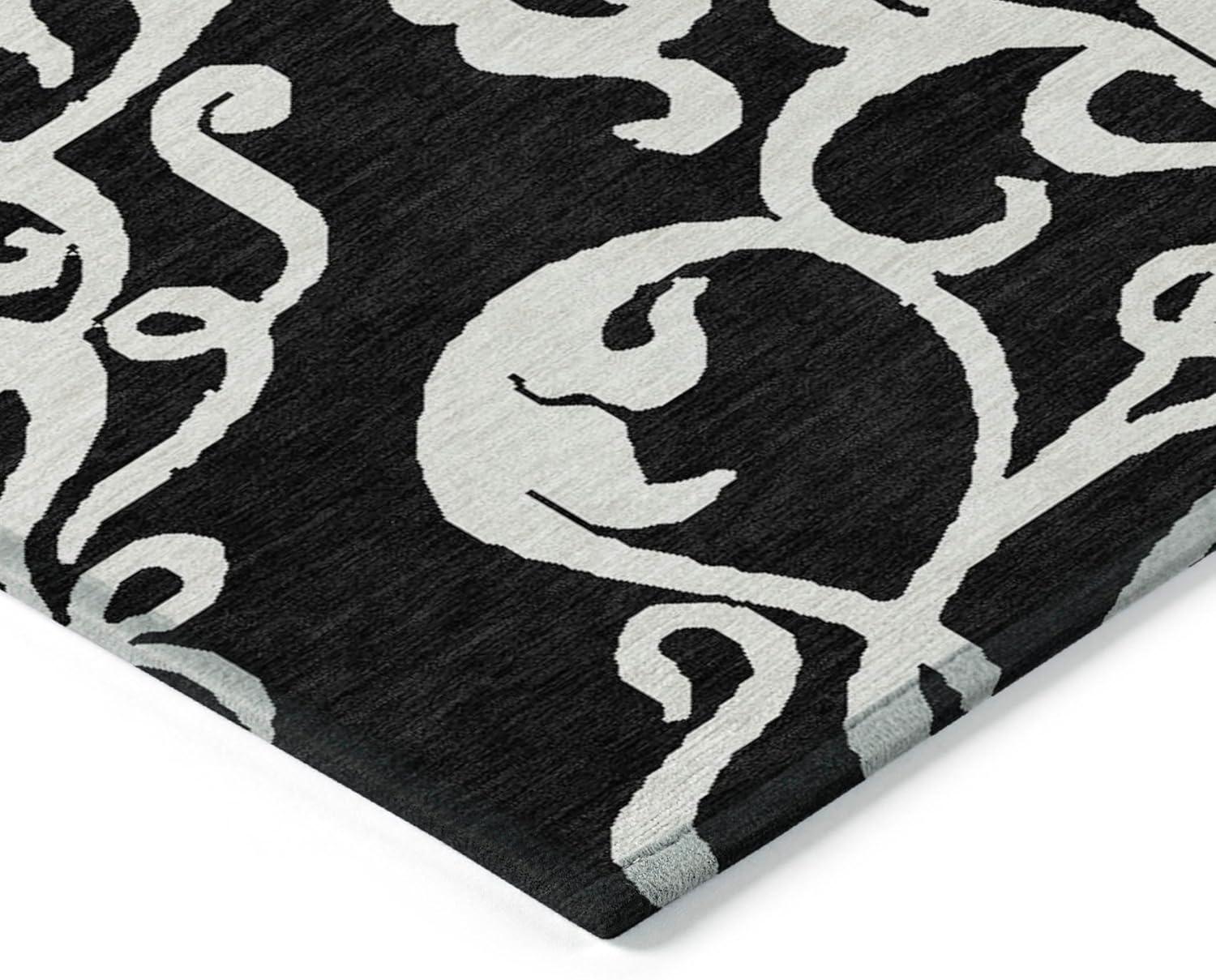 Addison Rugs Chantille ACN973 Black 2'6" x 3'10" Indoor Outdoor Area Rug, Easy Clean, Machine Washable, Non Shedding, Bedroom, Entry, Living Room, Dining Room, Kitchen, Patio Rug