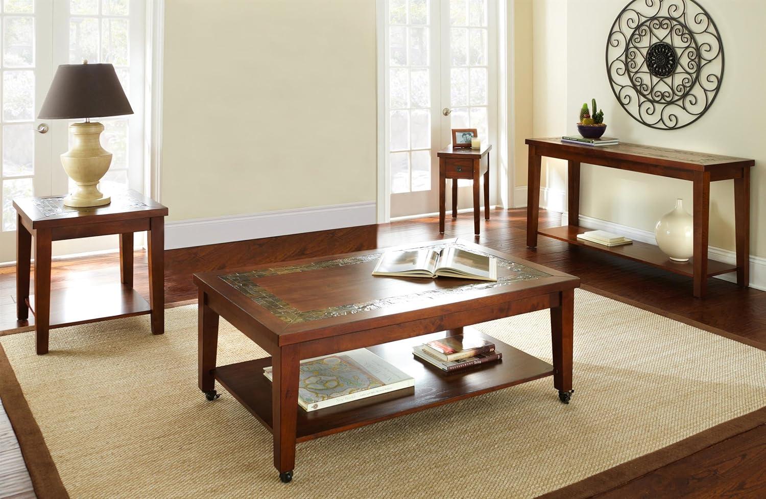 Steve Silver Company Davenport Slate Sofa Table, 56" x 19" x 30", Brown