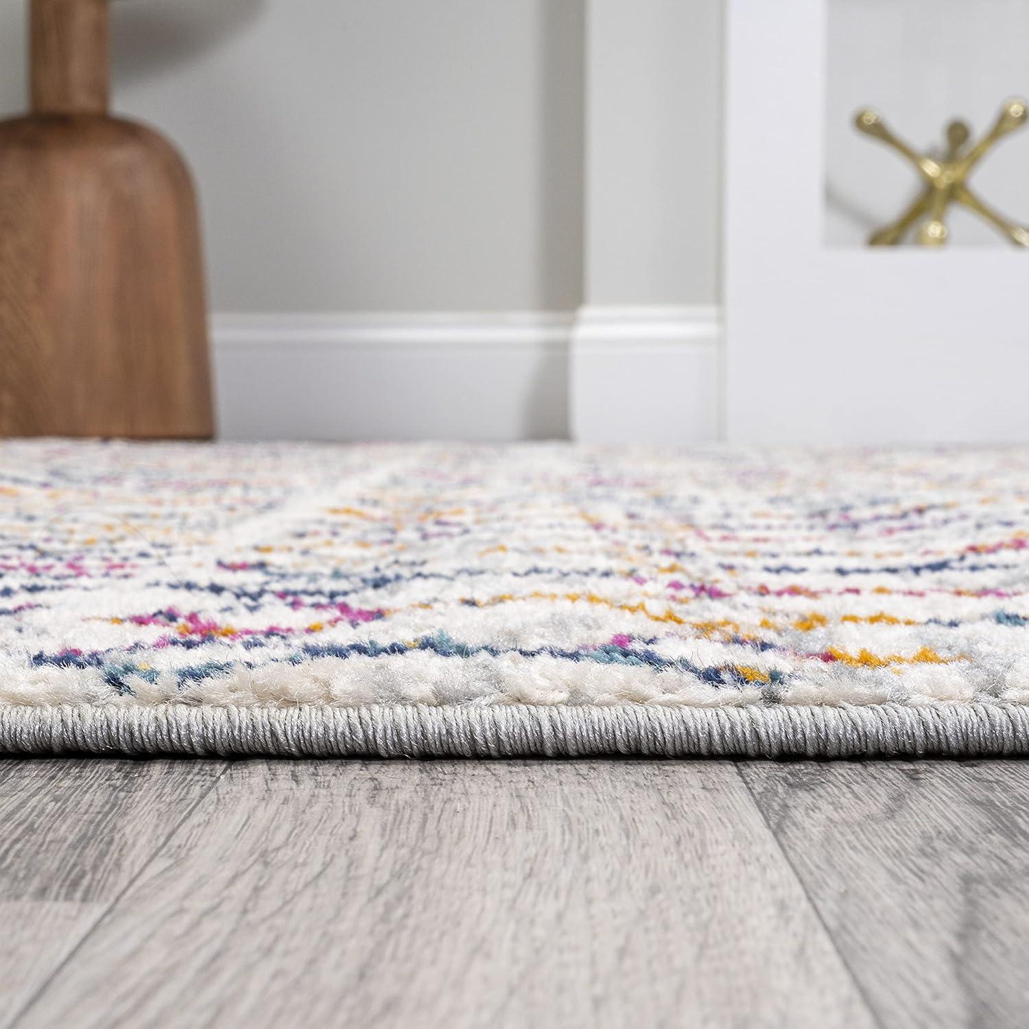 3' x 5' Arta Moroccan Vintage Geometric Rug Area Rug, Multi/Cream - JONATHAN Y