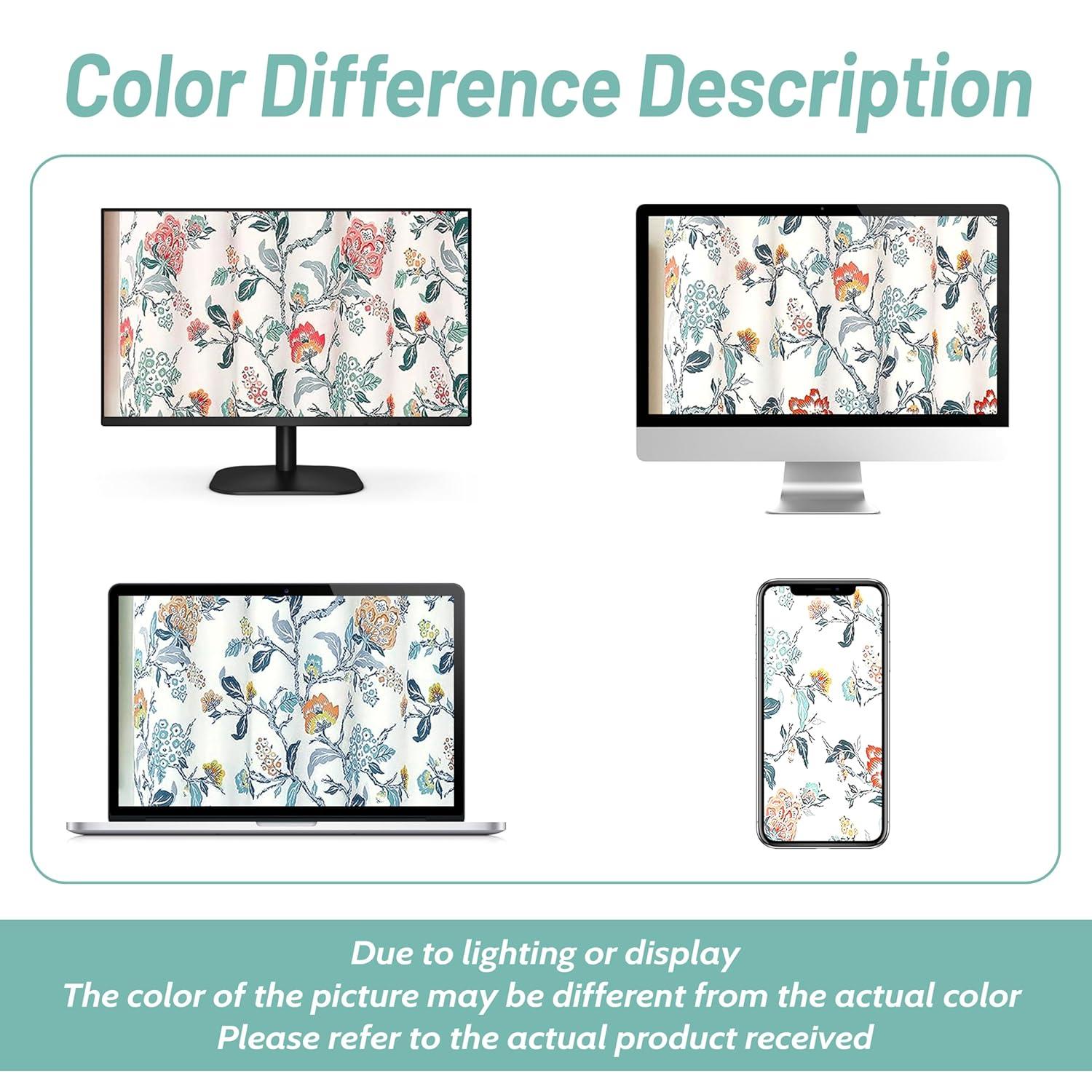 DriftAway Ada Floral Lined Thermal Insulated Room Darkening Blackout Grommet Window Curtains, 2 Panels, 52" x 63", Ivory Orange Teal