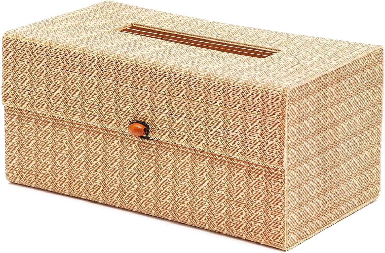 Juvale Bamboo Cane Material Tissue Box Cover for Home and Bathroom Decor, 11 x 6 x 5 In