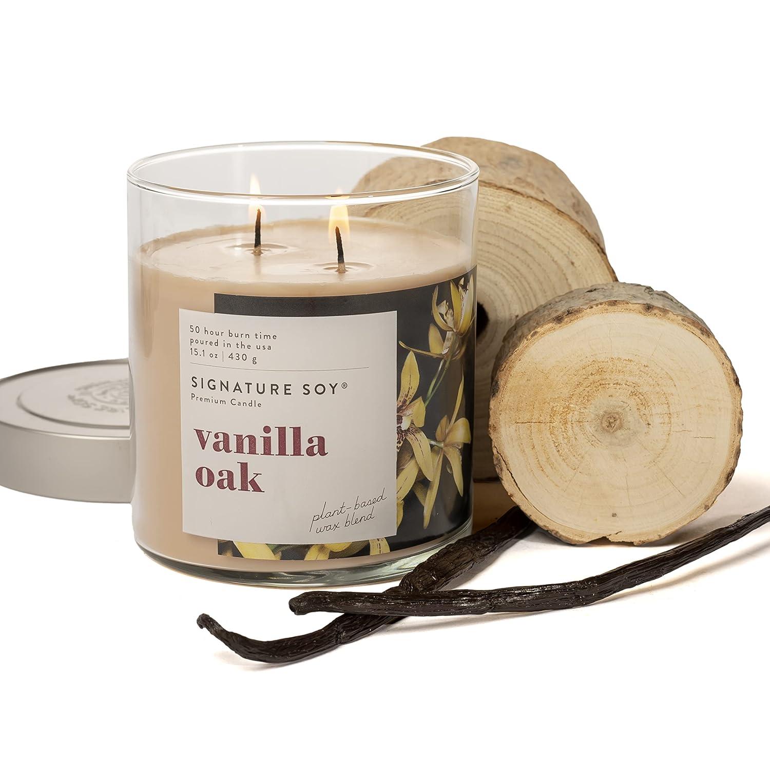 Signature Soy Signature Soy Lidded Vanilla Oak Scented Candle