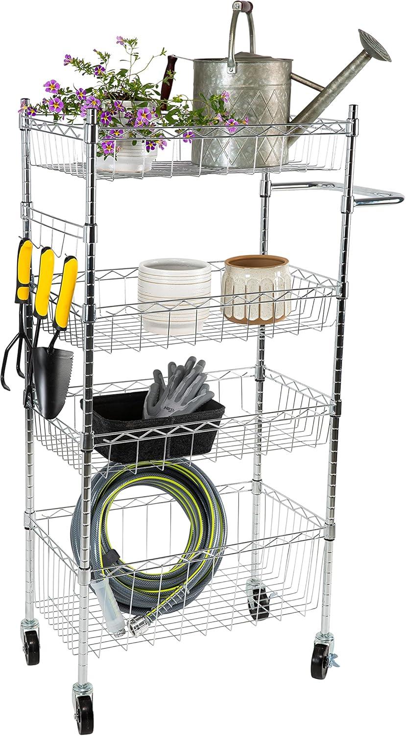 Organize It All Organize It All 4 Tier Utility Cart