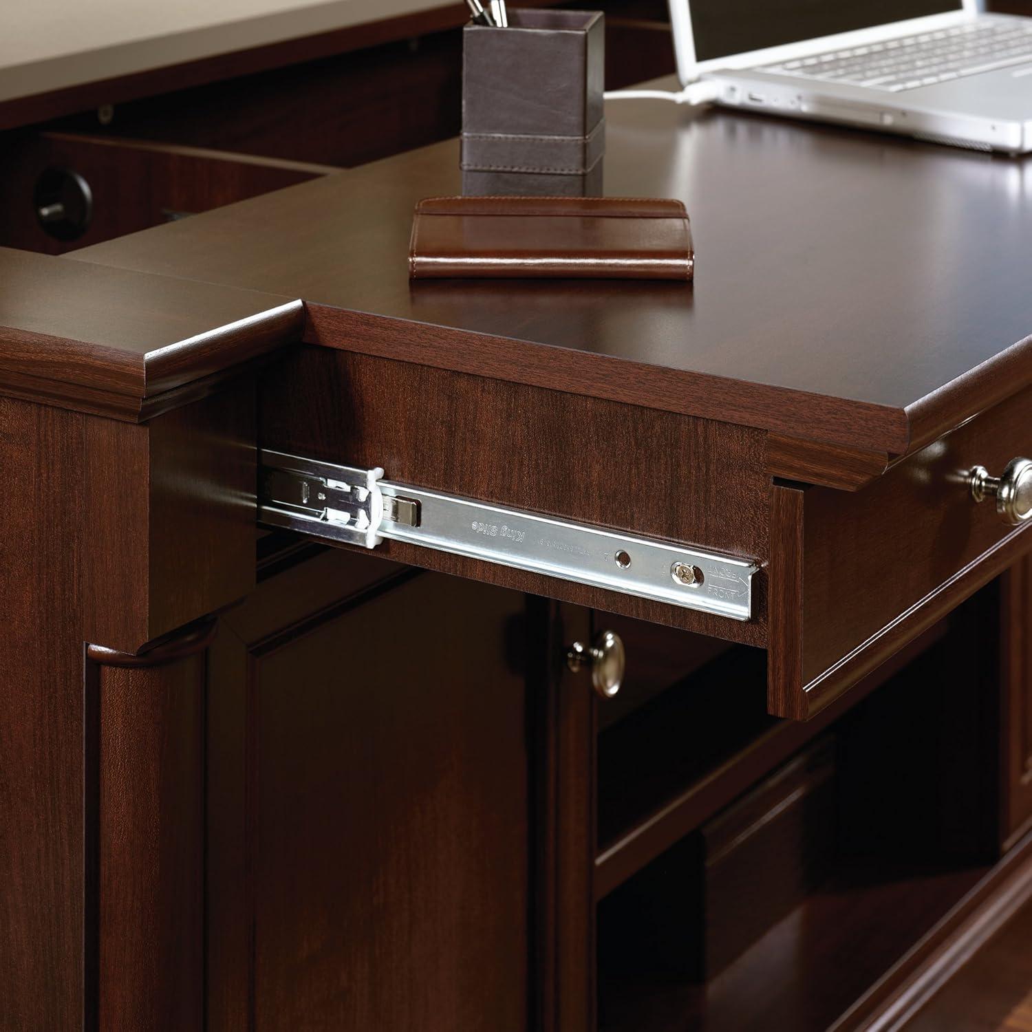 Select Cherry Wood Credenza with Drawer and Keyboard Tray