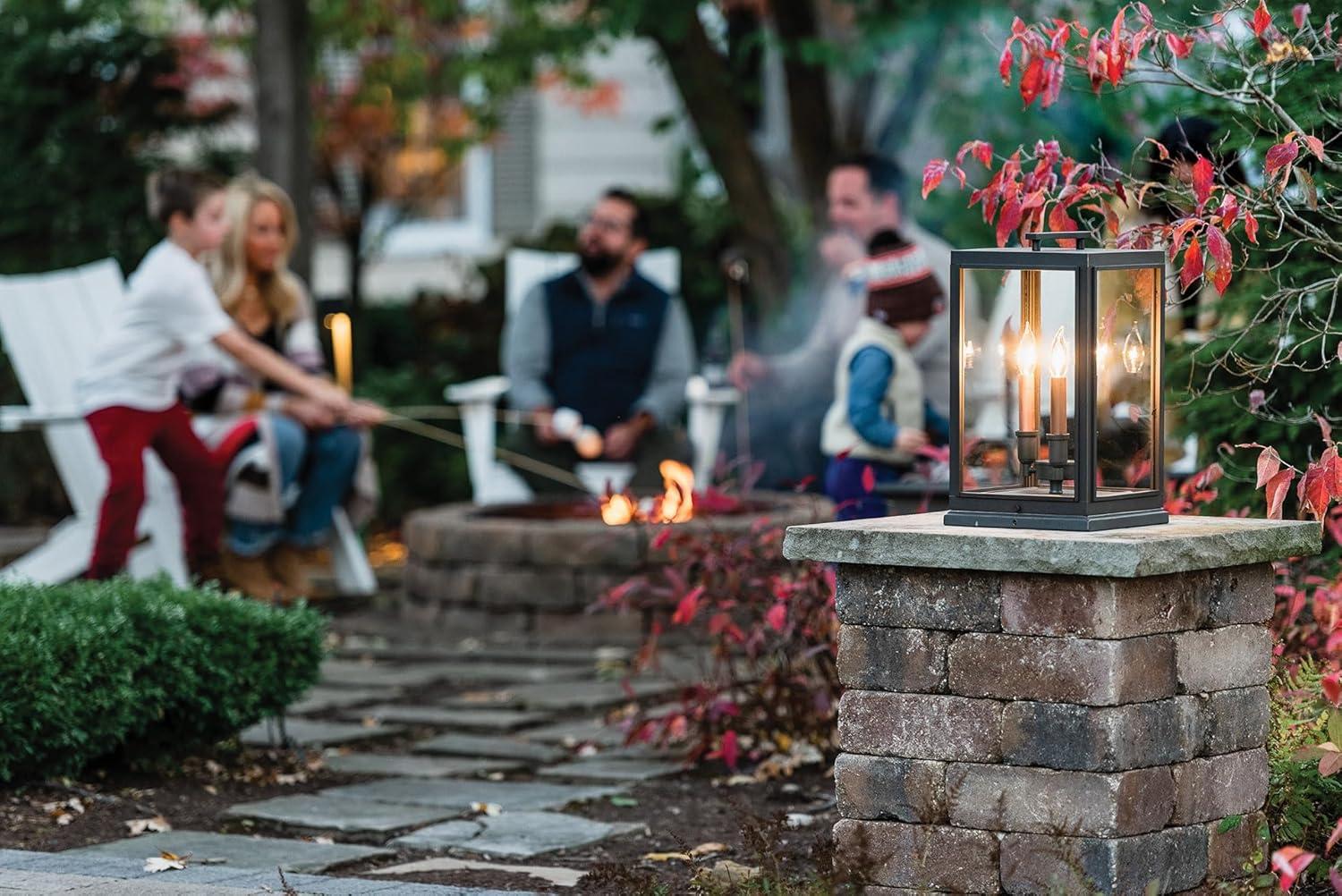 Oil Rubbed Bronze Large Outdoor Pier Mount Lantern