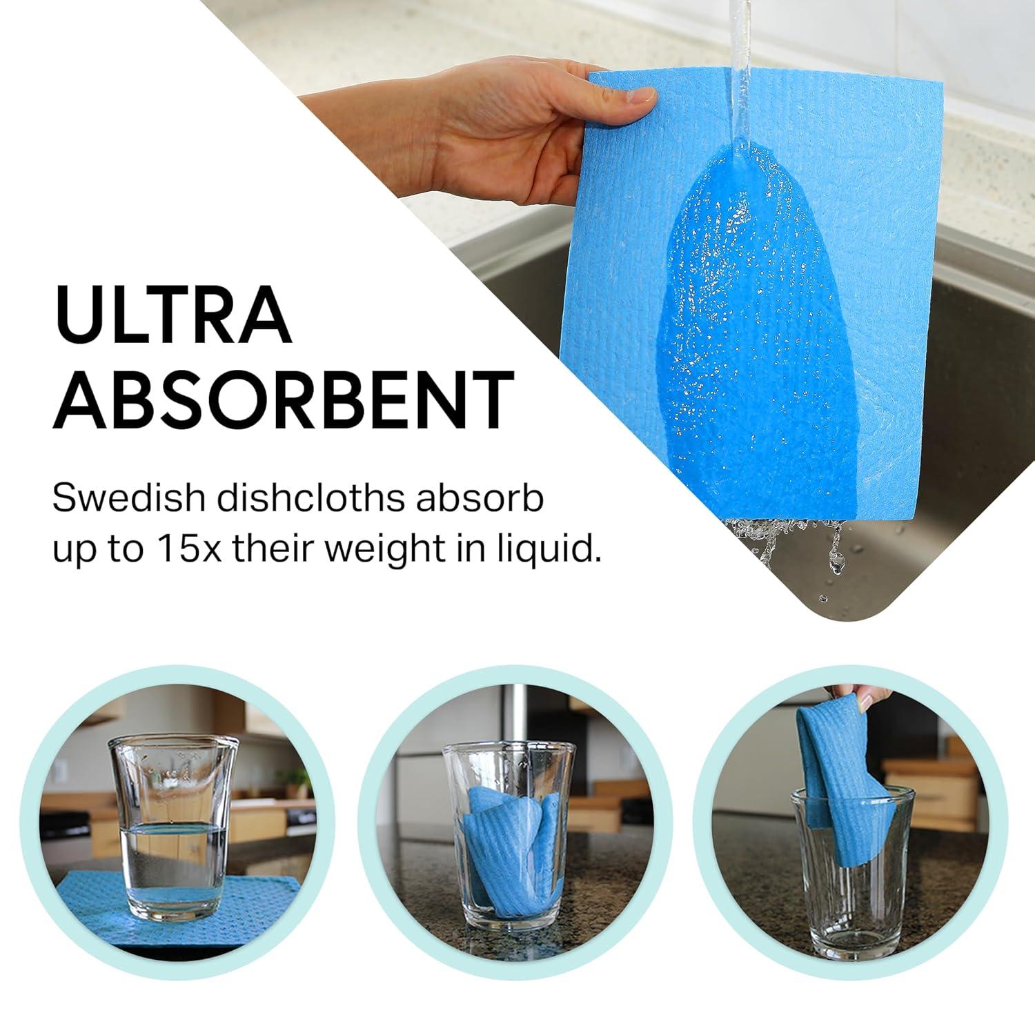 10 Piece Set Reusable Kitchen Counter Dishwashing Fiber Sponge Wash Water Hand Towel Rag Hundred Clean Dishwashing Cloth