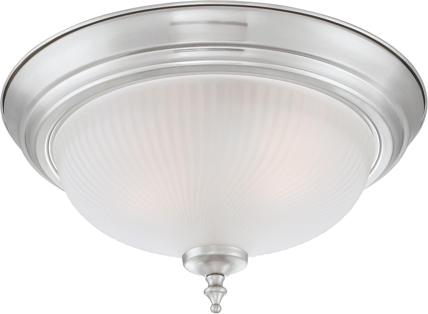 Westinghouse  Two Light Indoor Flush Ceiling Fixture - Brushed Nickel