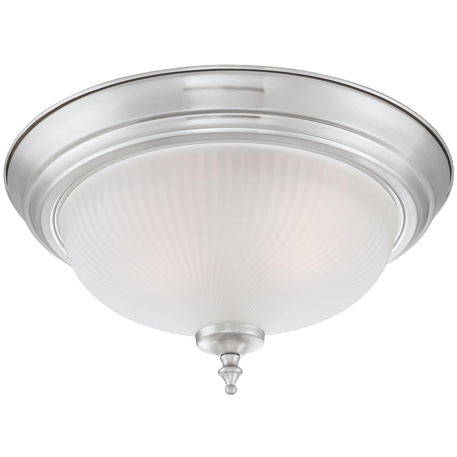 Westinghouse  Two Light Indoor Flush Ceiling Fixture - Brushed Nickel