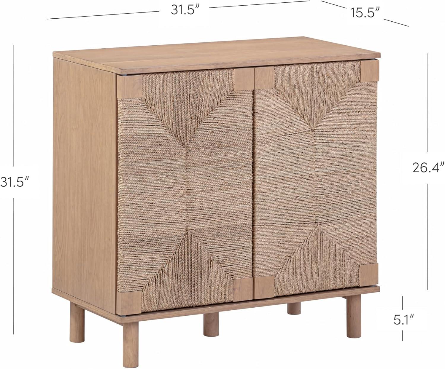 Shellie 31.4'' Tall Solid Wood 2 - Door Accent Cabinet